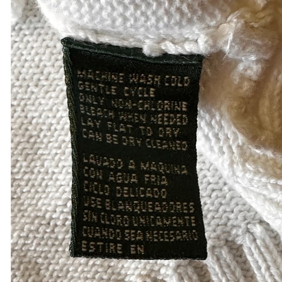 Lauren Ralph Lauren VTGE White Crest Logo Lace Up Collar Knit Sweater SZ Medium - Picture 7 of 11